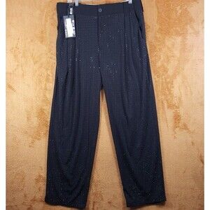VERSACE COUTURE Mens Pants Size 54 Black Crystal Formal Dress Luxury Logo
